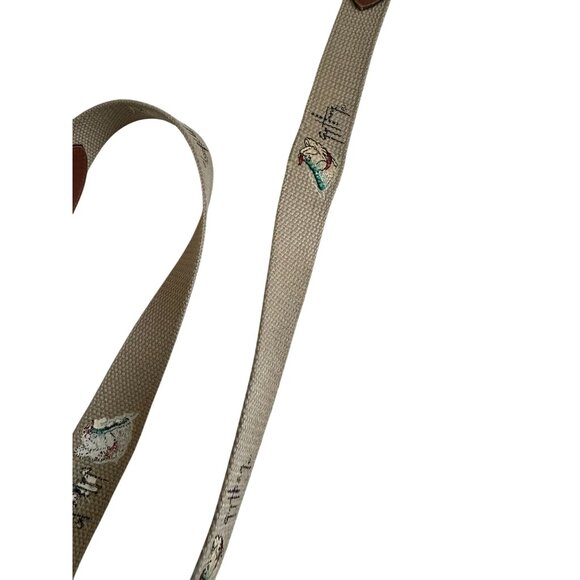 GUY HARVEY Men's Embroidered Fish Tan Leather Trim Belt Size 38 - Picture 2 of 7